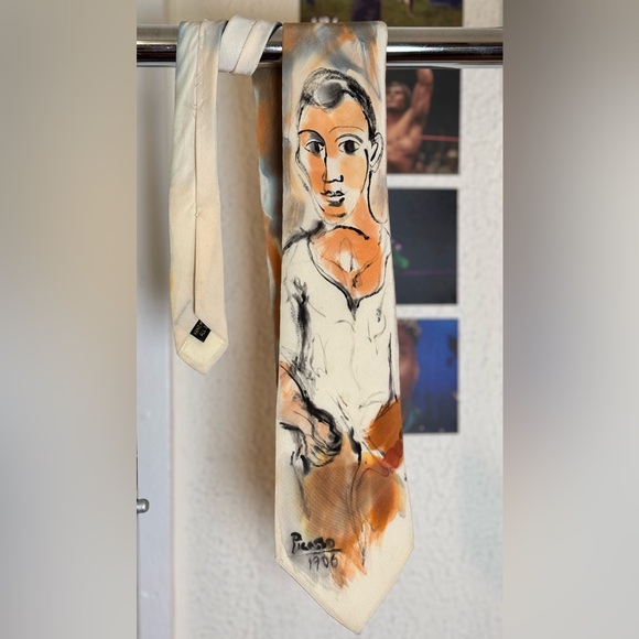 Hand-Painted Picasso Silk Tie (Signed “Picasso 1906”) – One of a Kind - Picture 1 of 4